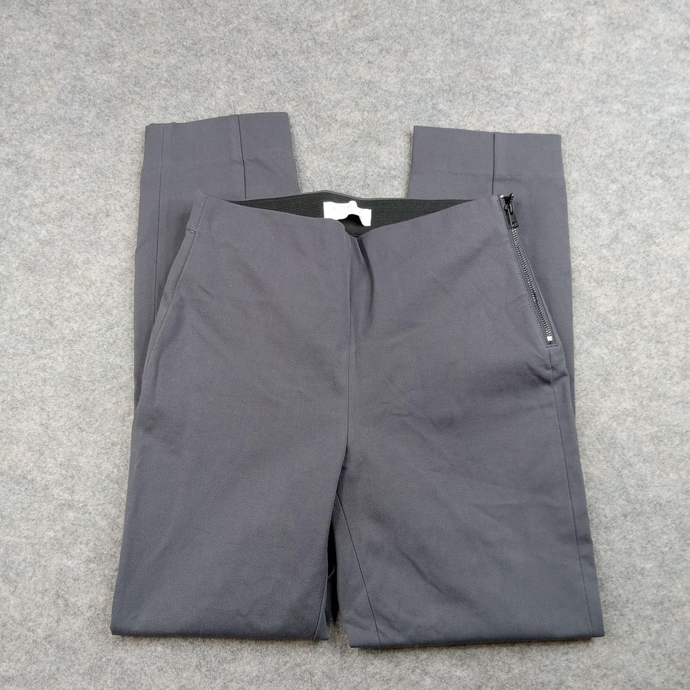 Everlane Pants Womens 0 Gray Side Zip High Rise Straight Leg Cotton Stretch